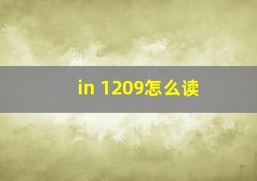 in 1209怎么读